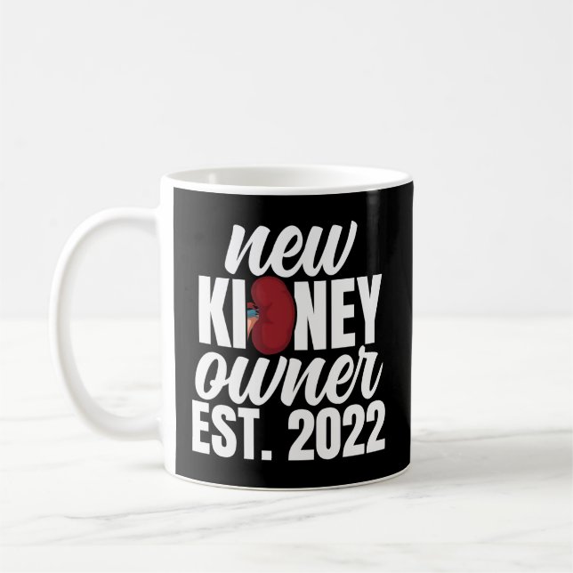New Kidney Owner Est 2022 Kidney Transplant Organ  Coffee Mug (Left)