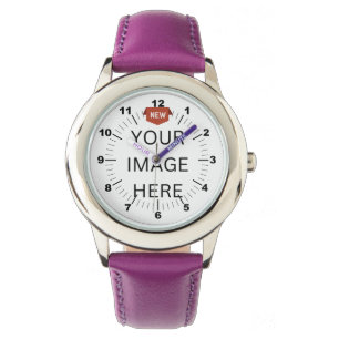 NEW! Kid's Adjustable Bezel Stainless Steel Purple Watch