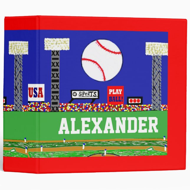 New Kids Baseball Binder Personalized Sports Gift (Front/Spine)