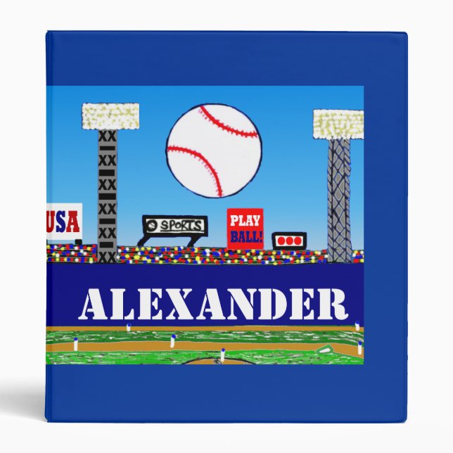 New Kids Baseball Binder Personalized Sports Gift (Front)
