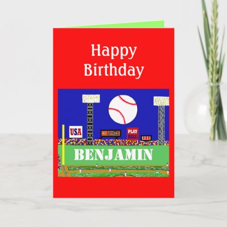 New Kids Baseball Happy Birthday Card Gift