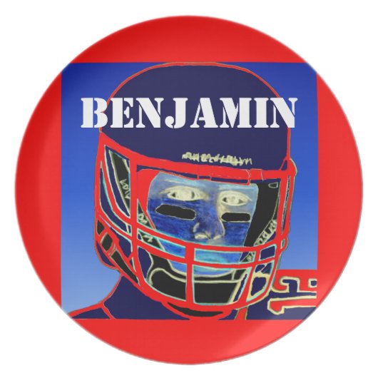 New Kids Football Plate Personalized Sports Gift (Front)