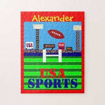 New Kids Football Puzzle Personalized Sports Gift by kidssportsfunstuff at Zazzle