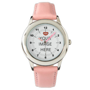 NEW! Kid's Leather Strap Watch - Personalized Pink
