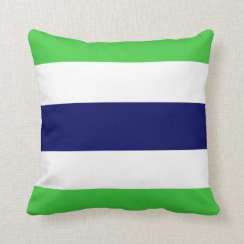 New Kids Navy Blue & Green Stripe Pillow Gift by kidssportsfunstuff at Zazzle