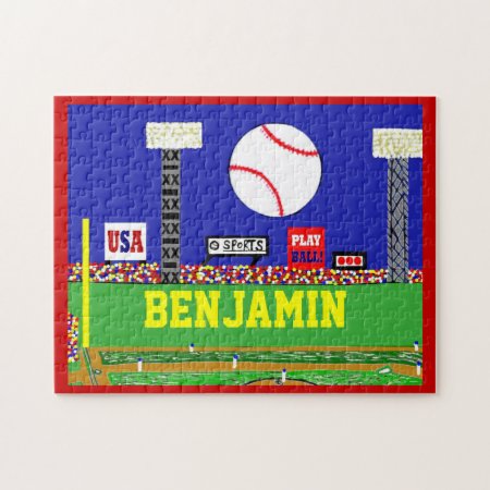 New Kids Sports Baseball Puzzle Personalized Gift