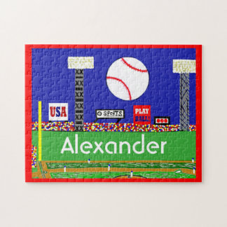 New Kids Sports Baseball Puzzle Personalized Gift