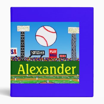 New Kids Sports Personalized Baseball Binder Gift by kidssportsfunstuff at Zazzle
