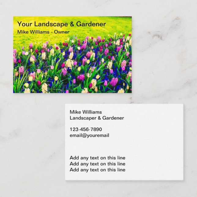 New Landscaping And Gardener Business Cards (Front/Back)