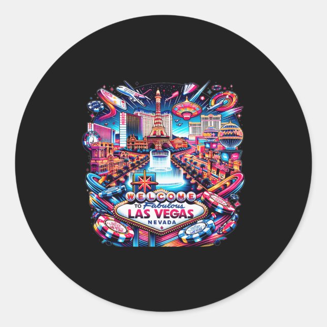 New Las Vegas Love Baby For Holidays In Las Vegas  Classic Round Sticker (Front)