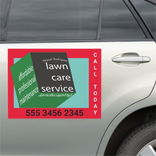 New Lawn Care Service Amazing Geometric Cube Cool Car Magnet