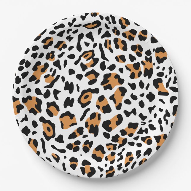 New Leopard Texture 5 Paper Plates (Front)