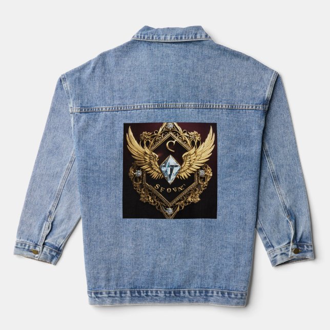 New  Letest Fashion  Denim Jacket  Eagle Featjer (Back)