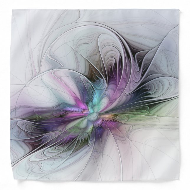 New Life, Colorful Abstract Fractal Art Fantasy Bandana (Front)