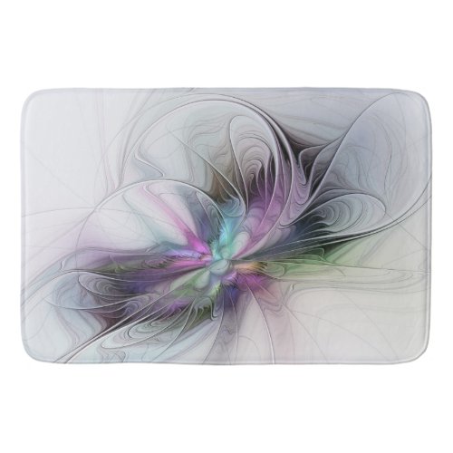 New Life Colorful Abstract Fractal Art Fantasy Bath Mat