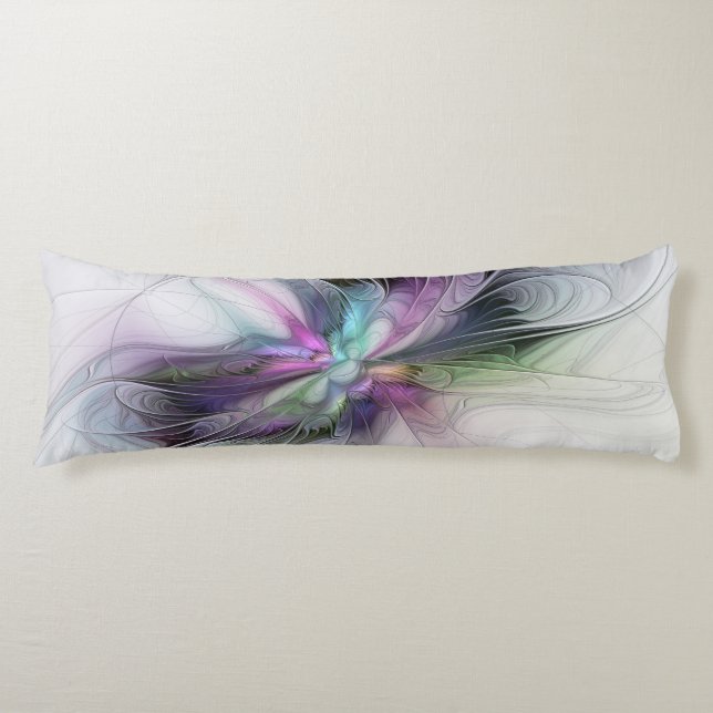 New Life, Colorful Abstract Fractal Art Fantasy Body Pillow (Front)