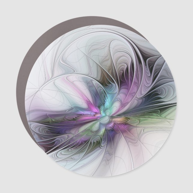 New Life, Colorful Abstract Fractal Art Fantasy Car Magnet (Front)