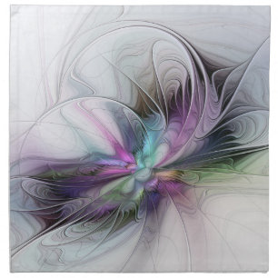 New Life, Colorful Abstract Fractal Art Fantasy Cloth Napkin