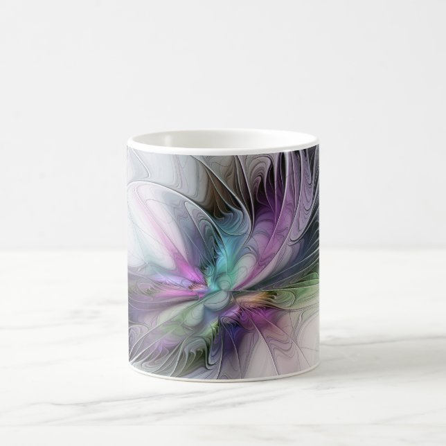 New Life, Colorful Abstract Fractal Art Fantasy Coffee Mug (Center)