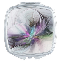 New Life, Colorful Abstract Fractal Art Fantasy Compact Mirror