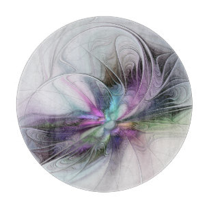 New Life, Colorful Abstract Fractal Art Fantasy Cutting Board