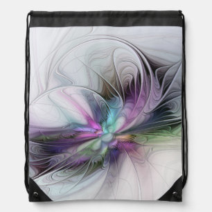 New Life, Colorful Abstract Fractal Art Fantasy Drawstring Bag
