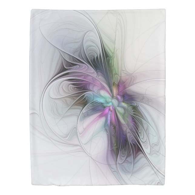 New Life, Colorful Abstract Fractal Art Fantasy Duvet Cover (Front)