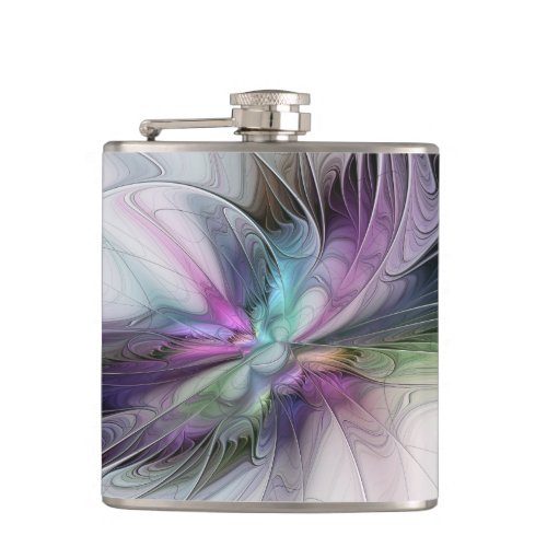 New Life Colorful Abstract Fractal Art Fantasy Flask