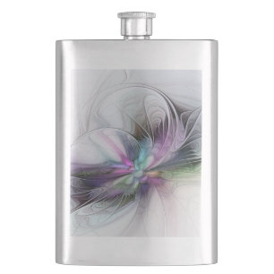 New Life, Colorful Abstract Fractal Art Fantasy Flask