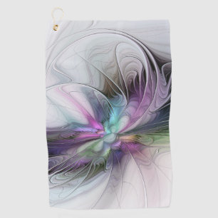 New Life, Colorful Abstract Fractal Art Fantasy Golf Towel