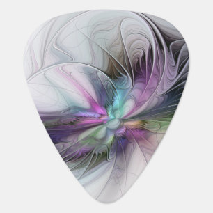New Life, Colorful Abstract Fractal Art Fantasy Guitar Pick