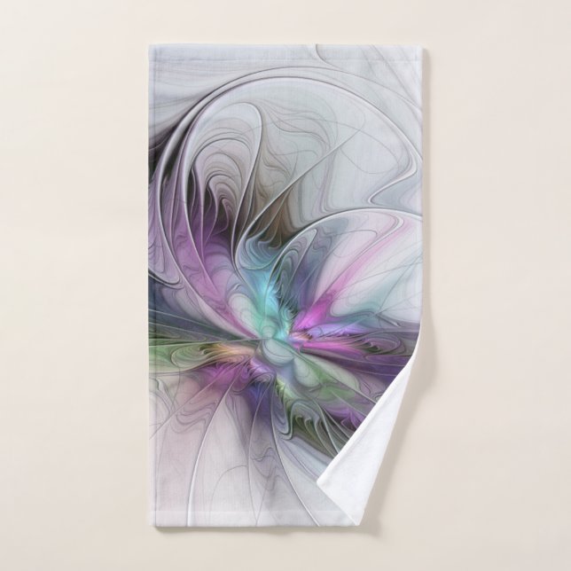 New Life, Colorful Abstract Fractal Art Fantasy Hand Towel (Hand Towel)
