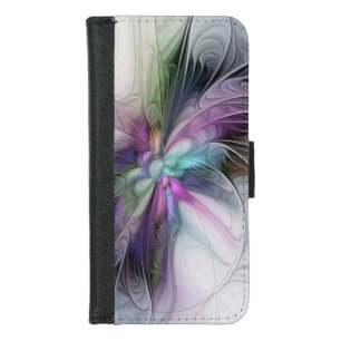 New Life, Colorful Abstract Fractal Art Fantasy iPhone 8/7 Wallet Case