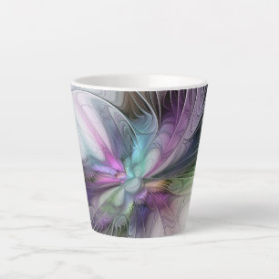 New Life, Colorful Abstract Fractal Art Fantasy Latte Mug