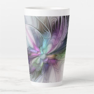 New Life, Colorful Abstract Fractal Art Fantasy Latte Mug