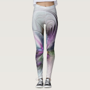 New Life, Colorful Abstract Fractal Art Fantasy Leggings