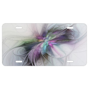 New Life, Colorful Abstract Fractal Art Fantasy License Plate