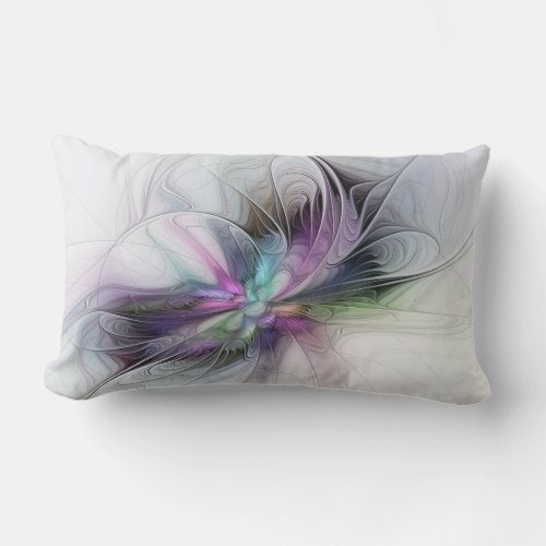 New Life Colorful Abstract Fractal Art Fantasy Lumbar Pillow