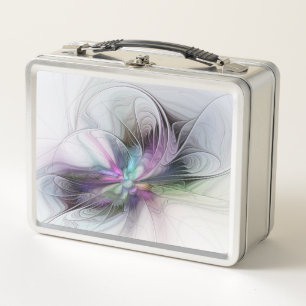 New Life, Colorful Abstract Fractal Art Fantasy Metal Lunch Box