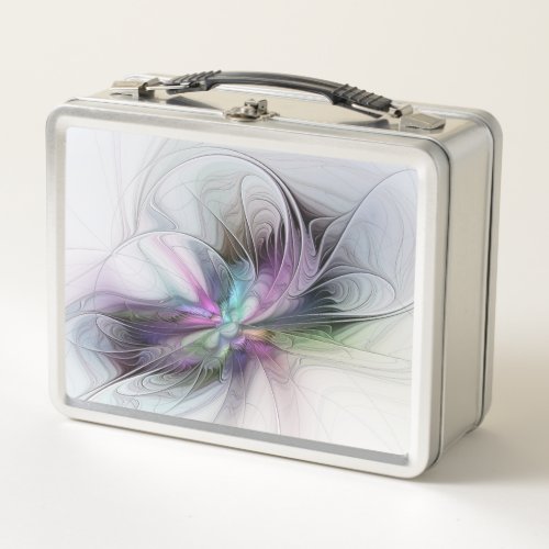 New Life Colorful Abstract Fractal Art Fantasy Metal Lunch Box