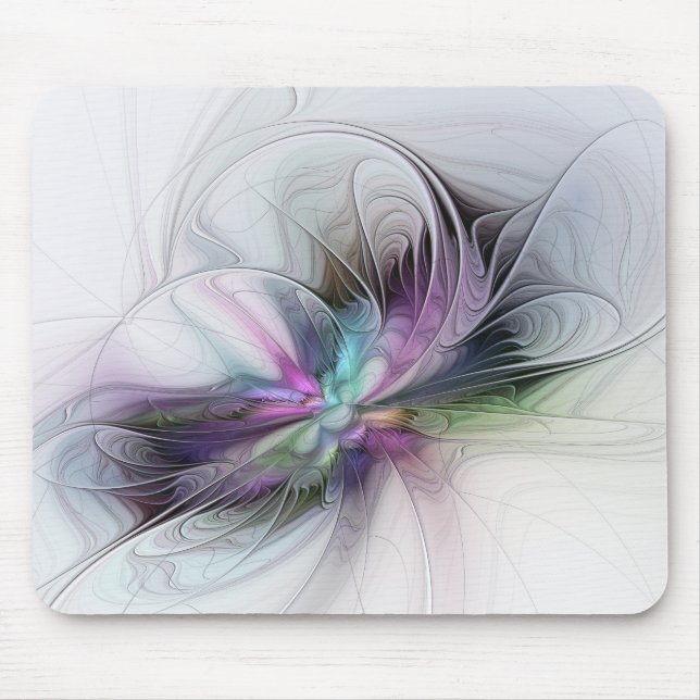 New Life, Colorful Abstract Fractal Art Fantasy Mouse Pad (Front)
