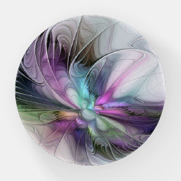 New Life, Colorful Abstract Fractal Art Fantasy Paperweight