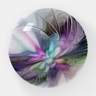New Life, Colorful Abstract Fractal Art Fantasy Paperweight