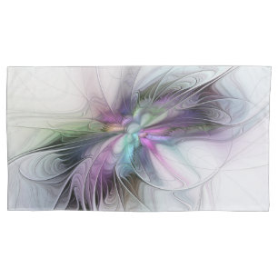 New Life, Colorful Abstract Fractal Art Fantasy Pillow Case