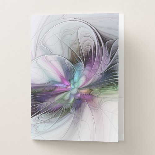 New Life Colorful Abstract Fractal Art Fantasy Pocket Folder