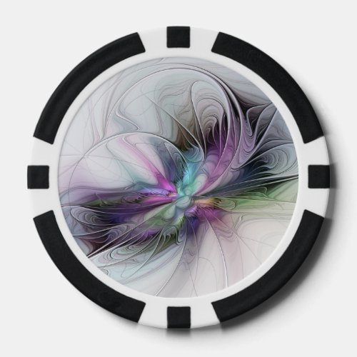 New Life Colorful Abstract Fractal Art Fantasy Poker Chips