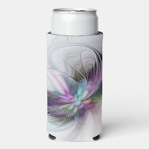 New Life Colorful Abstract Fractal Art Fantasy Seltzer Can Cooler