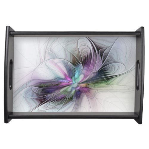 New Life Colorful Abstract Fractal Art Fantasy Serving Tray
