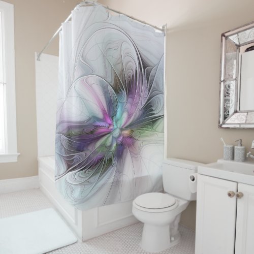 New Life Colorful Abstract Fractal Art Fantasy Shower Curtain