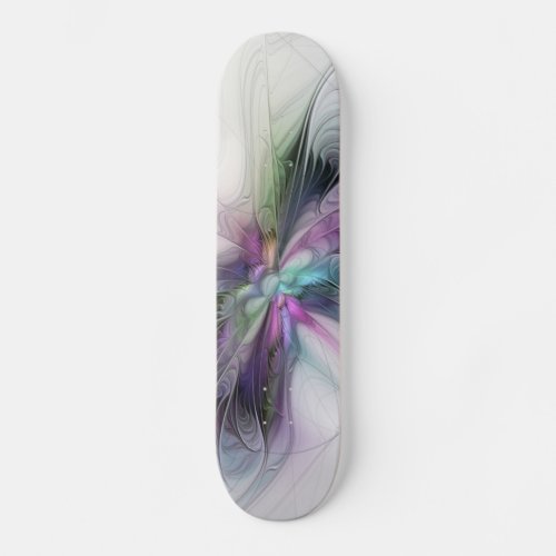 New Life Colorful Abstract Fractal Art Fantasy Skateboard